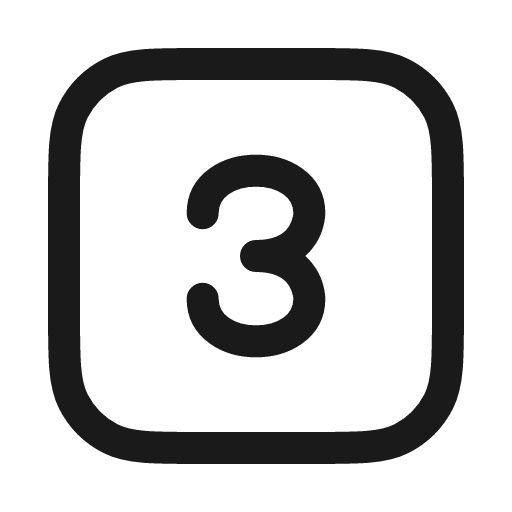 Three square icon, line style, from Myna UI Icons