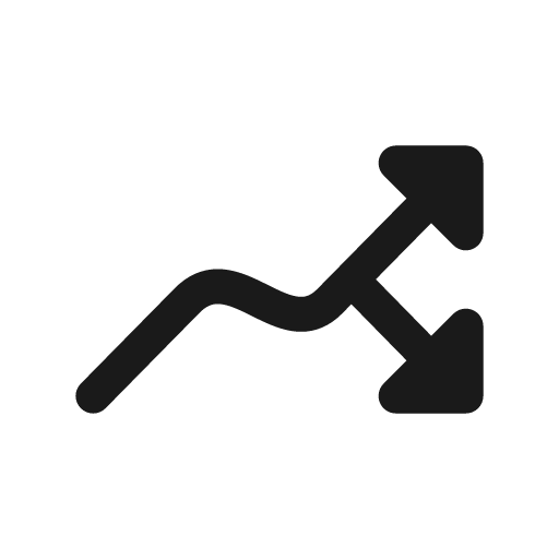 Trending up down solid icon, filled style, from Myna UI Icons