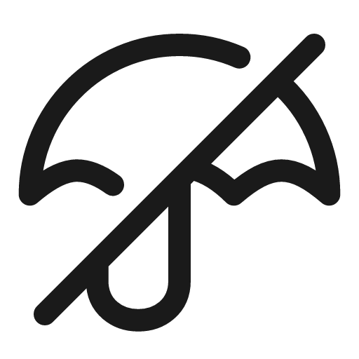 Umbrella off icon, line style, from Myna UI Icons