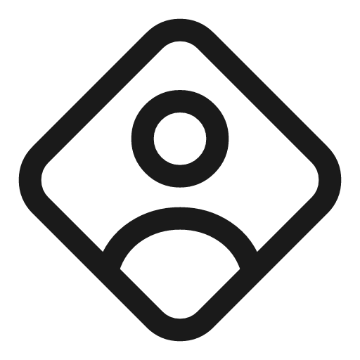 User diamond icon, line style, from Myna UI Icons