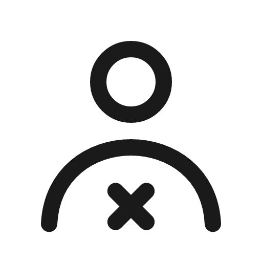 User x icon, line style, from Myna UI Icons
