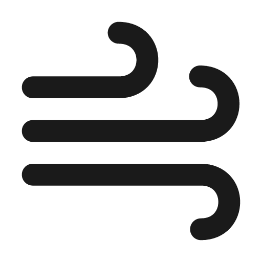 Wind solid icon, filled style, from Myna UI Icons