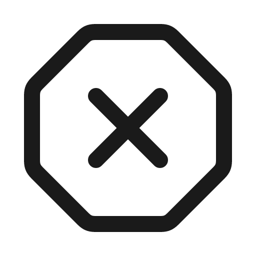 X octagon icon, line style, from Myna UI Icons