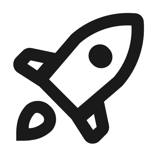 Rocket icon, solid style, from Nimbus