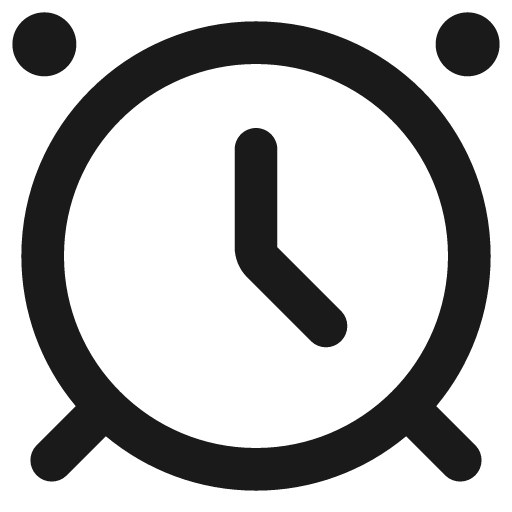 Clock alarm expressive icon, solid style, from NRK Core Icons