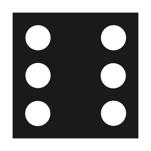 Dice 6 active icon, solid style, from NRK Core Icons