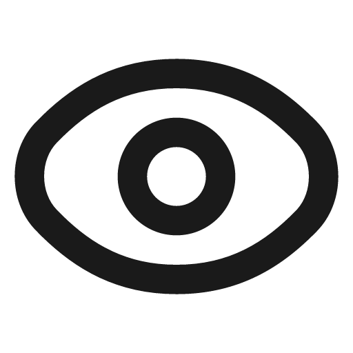Eye expressive icon, solid style, from NRK Core Icons