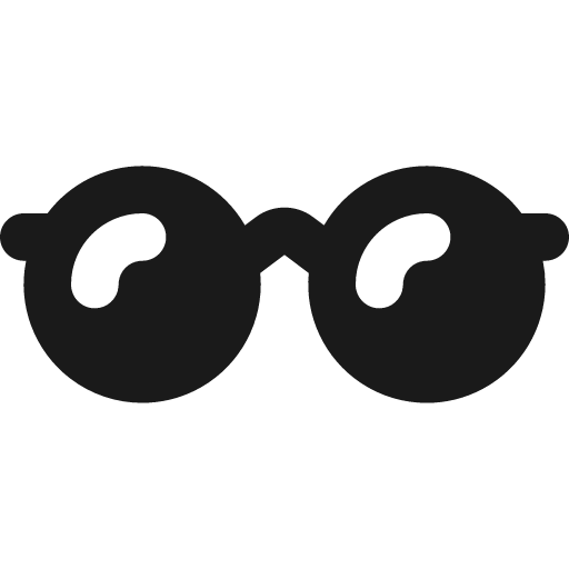 Glasses solid expressive icon, solid style, from NRK Core Icons