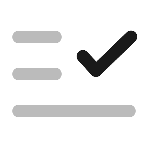List check expressive icon, solid style, from NRK Core Icons