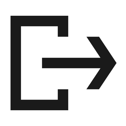 Logout icon, solid style, from NRK Core Icons