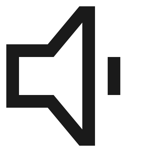 Media volume 1 icon, solid style, from NRK Core Icons