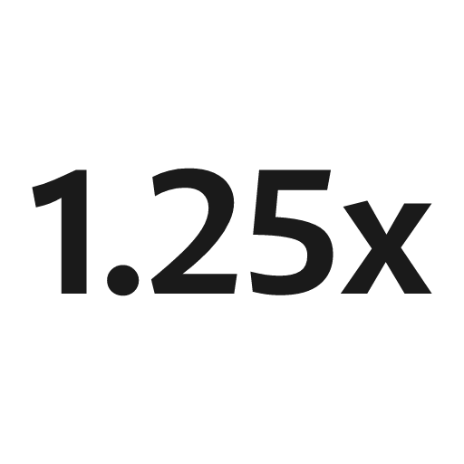 Multiplier 1 25 icon, solid style, from NRK Core Icons
