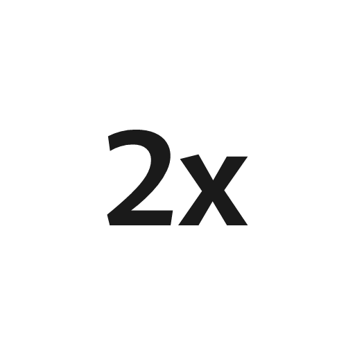 Multiplier 2 icon, solid style, from NRK Core Icons