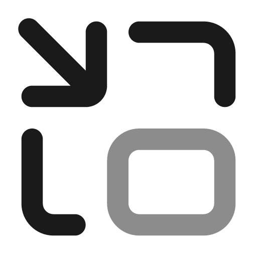 Rectangle contract expressive icon, solid style, from NRK Core Icons