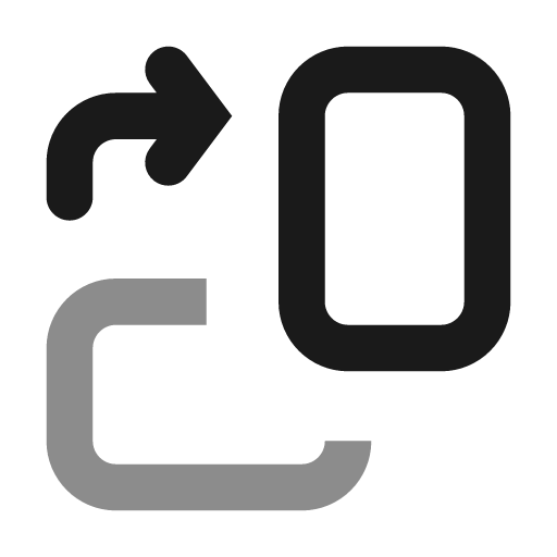 Rectangle landscape to portrait expressive icon, solid style, from NRK Core Icons