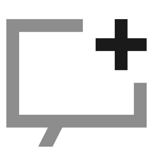Speech bubble plus icon, solid style, from NRK Core Icons