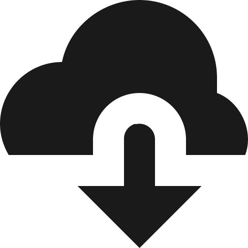Cloud download icon, solid style, from Open Iconic