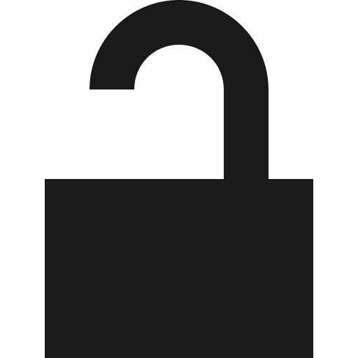 Lock unlocked icon, solid style, from Open Iconic