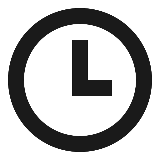 Clock icon, solid style, from OOUI