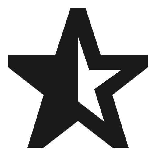 Half star ltr icon, solid style, from OOUI