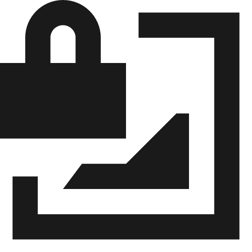 Image lock rtl icon, solid style, from OOUI