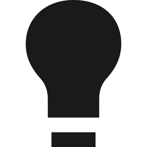 Lightbulb icon, solid style, from OOUI