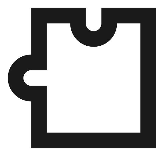Puzzle rtl icon, solid style, from OOUI
