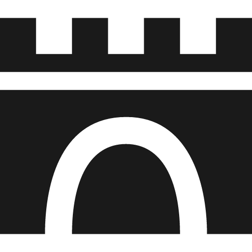 City gate 14 icon, solid style, from OSM Icons