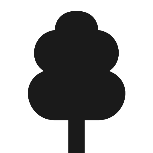 Tree deciduous 14 icon, solid style, from OSM Icons