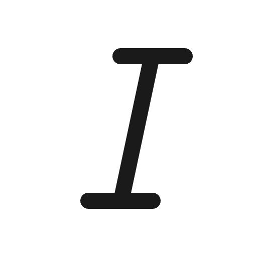 Editor italic icon, solid style, from OpenSearch UI