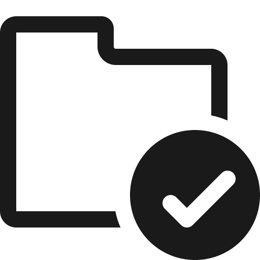 Folder check icon, solid style, from OpenSearch UI
