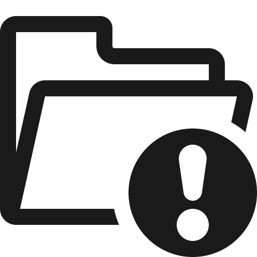 Folder exclamation icon, solid style, from OpenSearch UI