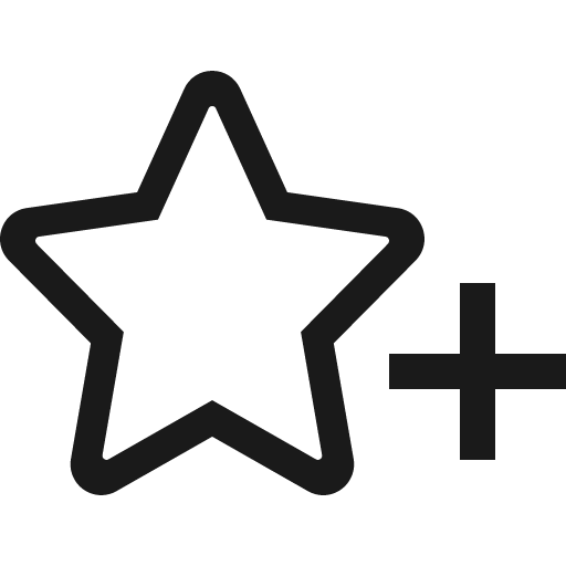 Star plus empty icon, solid style, from OpenSearch UI