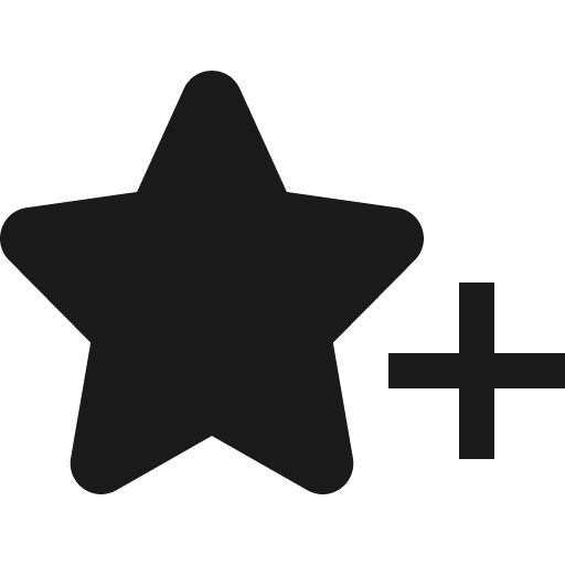 Star plus filled icon, filled style, from OpenSearch UI