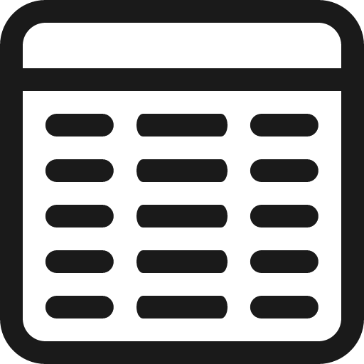 Table density compact icon, solid style, from OpenSearch UI