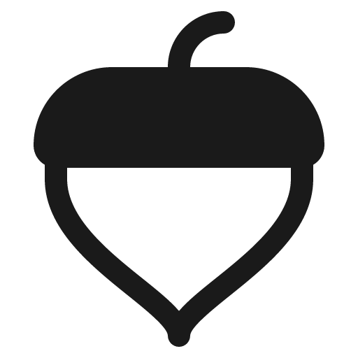 Acorn fill icon, filled style, from Phosphor