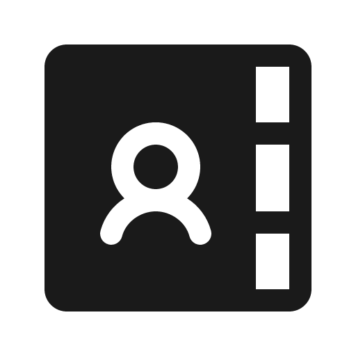 Address book tabs fill icon, filled style, from Phosphor