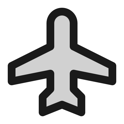 Airplane duotone icon, two-tone style, from Phosphor