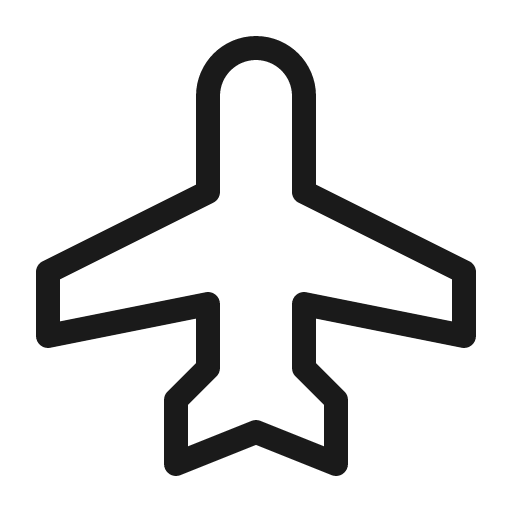 Airplane light icon, light style, from Phosphor
