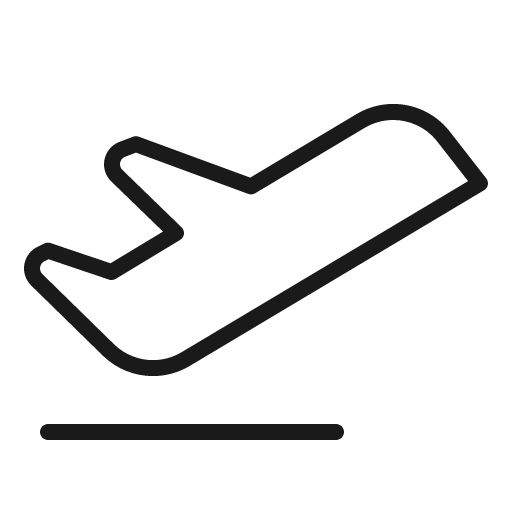 Airplane takeoff thin icon, thin style, from Phosphor