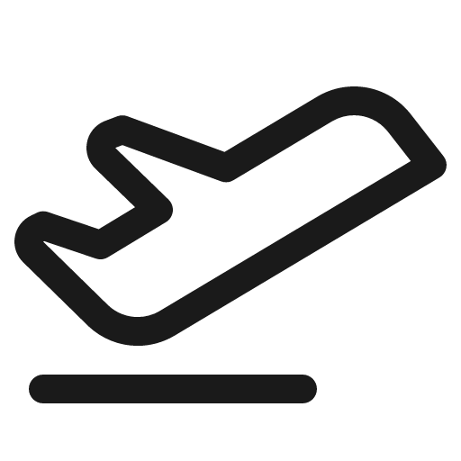 Airplane takeoff icon, solid style, from Phosphor