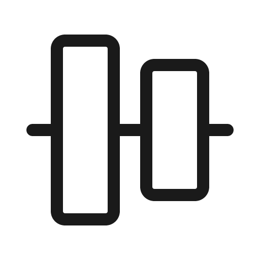 Align center vertical light icon, light style, from Phosphor