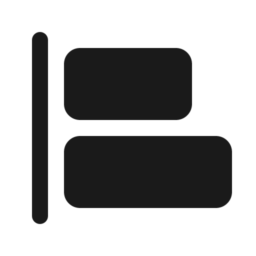 Align left fill icon, filled style, from Phosphor