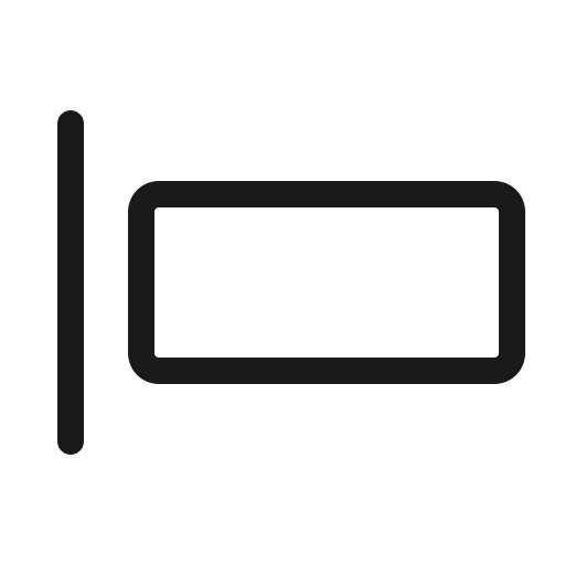 Align left simple light icon, light style, from Phosphor