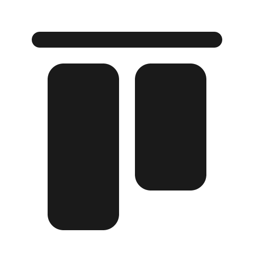 Align top fill icon, filled style, from Phosphor