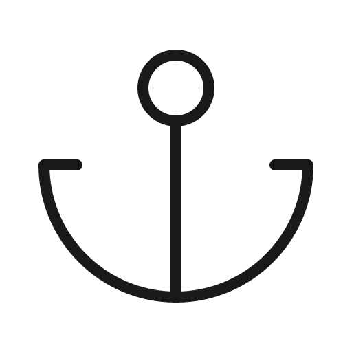 Anchor simple thin icon, thin style, from Phosphor