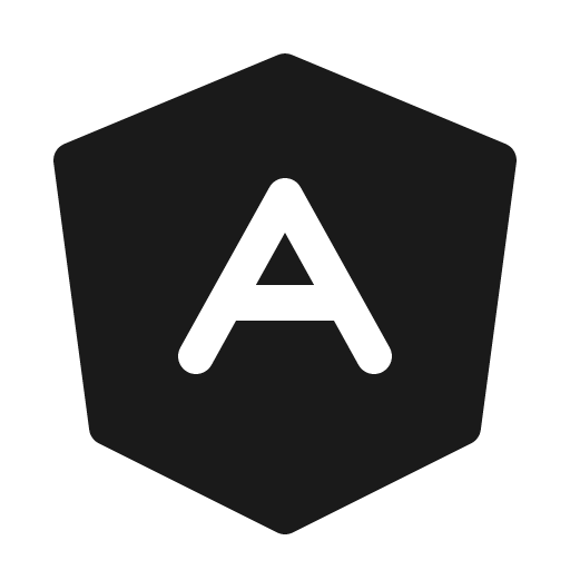 Angular logo fill icon, filled style, from Phosphor