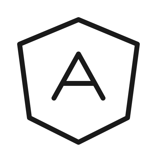 Angular logo thin icon, thin style, from Phosphor
