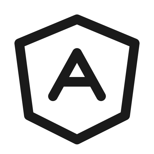 Angular logo icon, solid style, from Phosphor