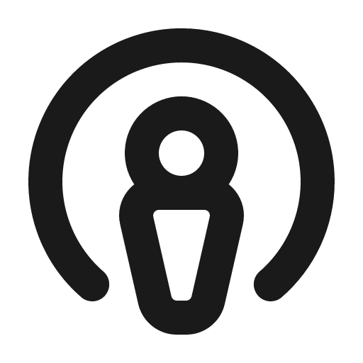 Apple podcasts logo bold icon, bold style, from Phosphor